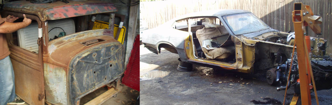 1972 grabber maverick meets it's doom for a 33 ford truck